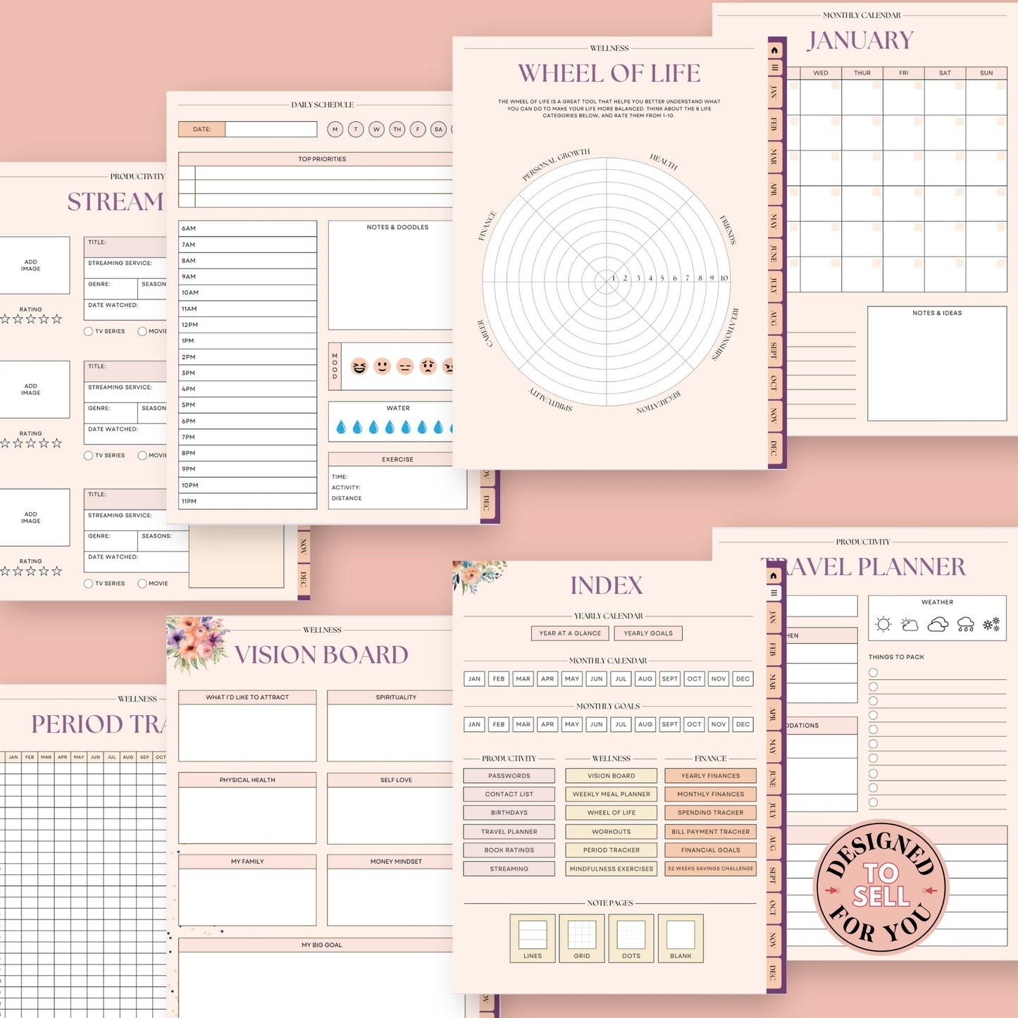 Aesthetic Girl Digital Planner with MRR • Boho