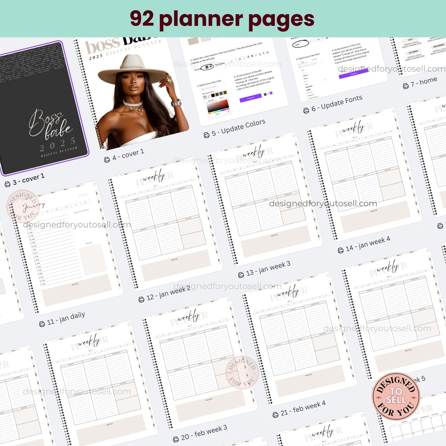 Boss Babe 2025 Digital Planner with MRR
