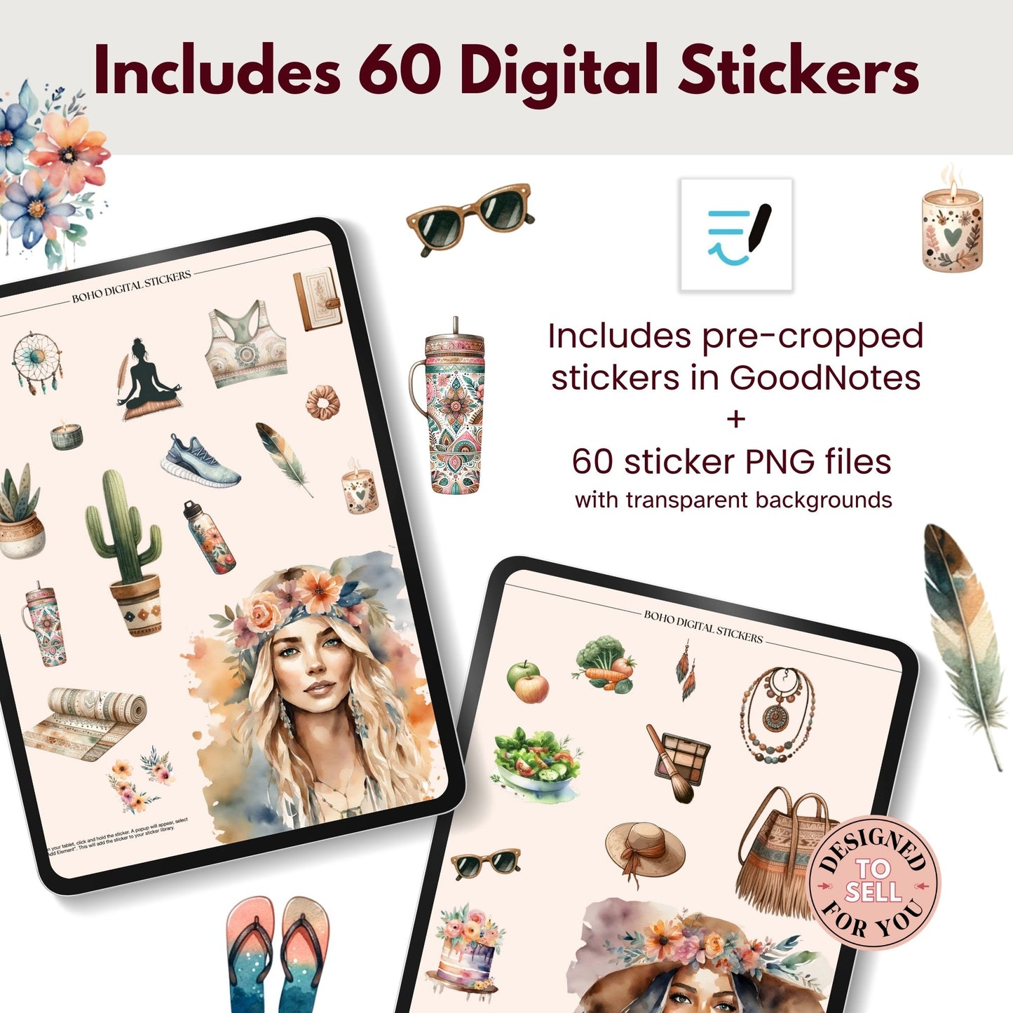 Aesthetic Girl Digital Planner with MRR • Boho