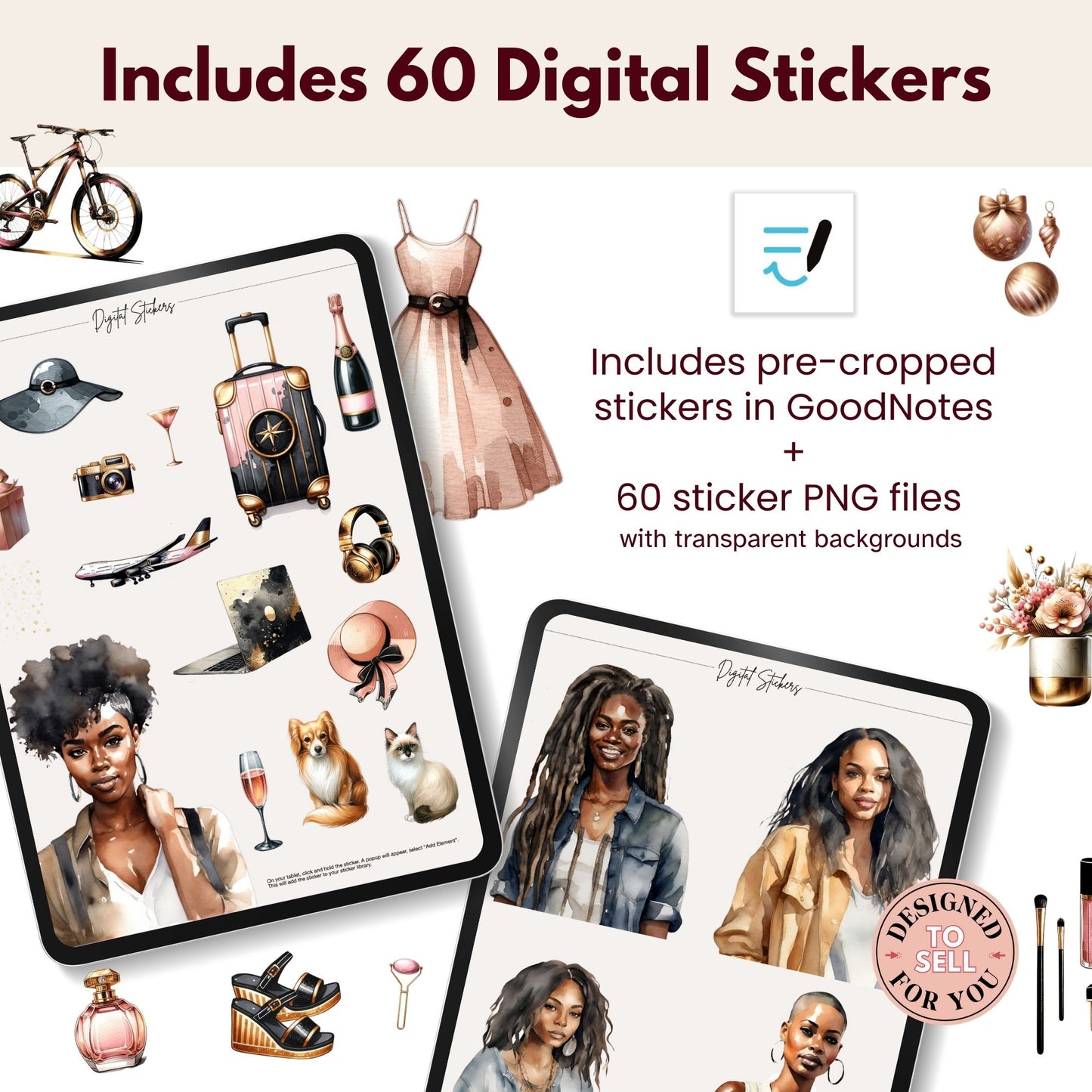 Aesthetic Girl Digital Planner with MRR • Pink Luxe