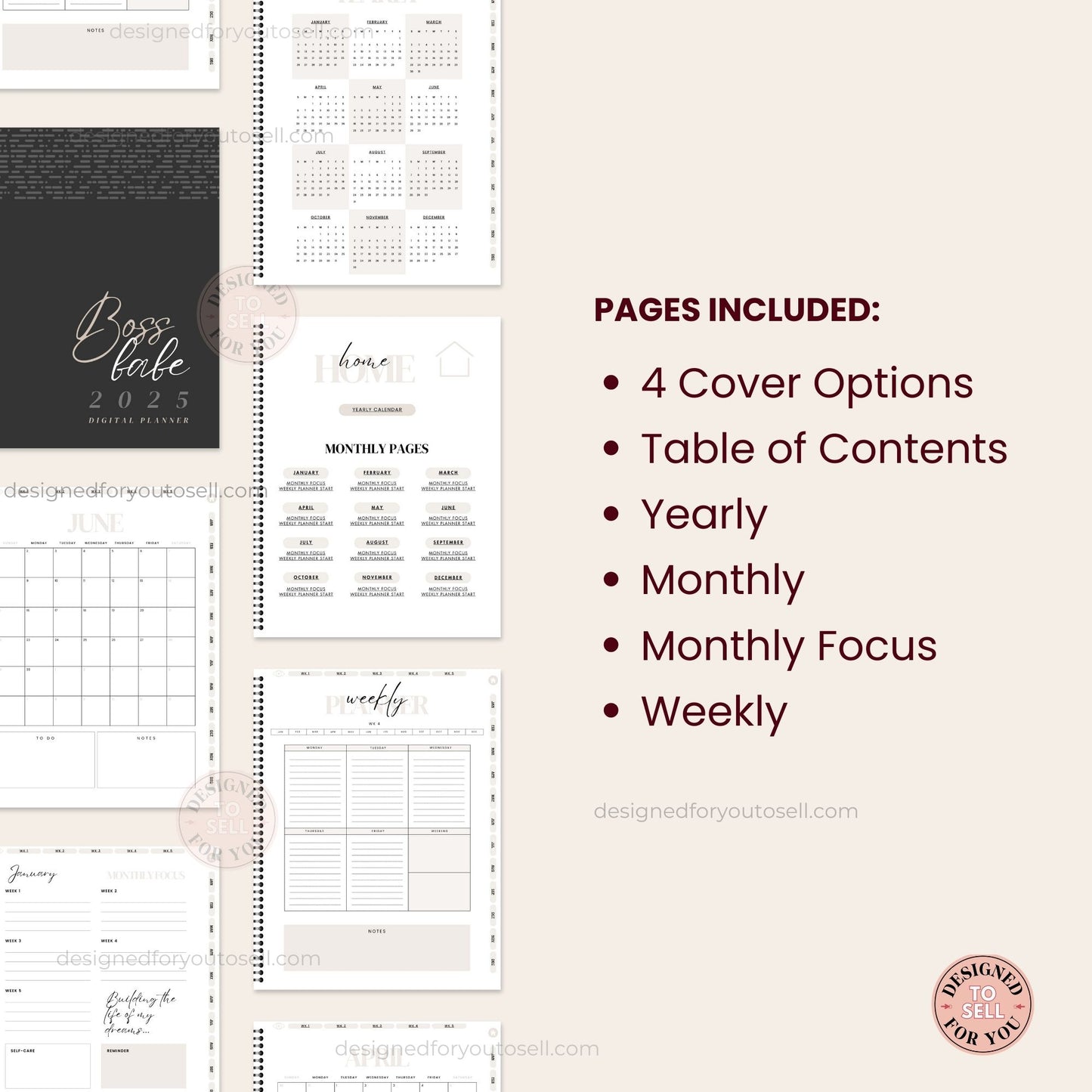 Boss Babe 2025 Digital Planner with MRR
