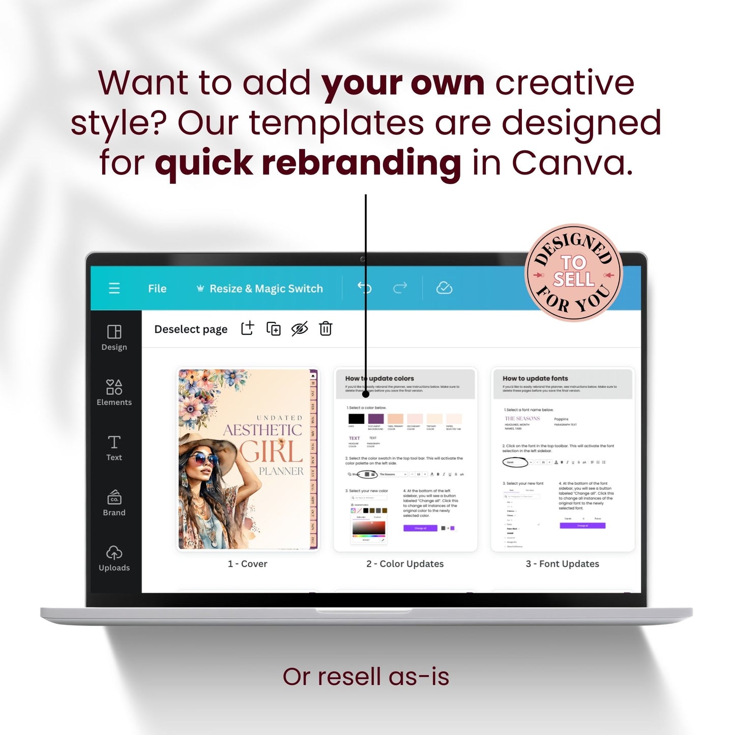 Aesthetic Girl Digital Planner with MRR • Boho