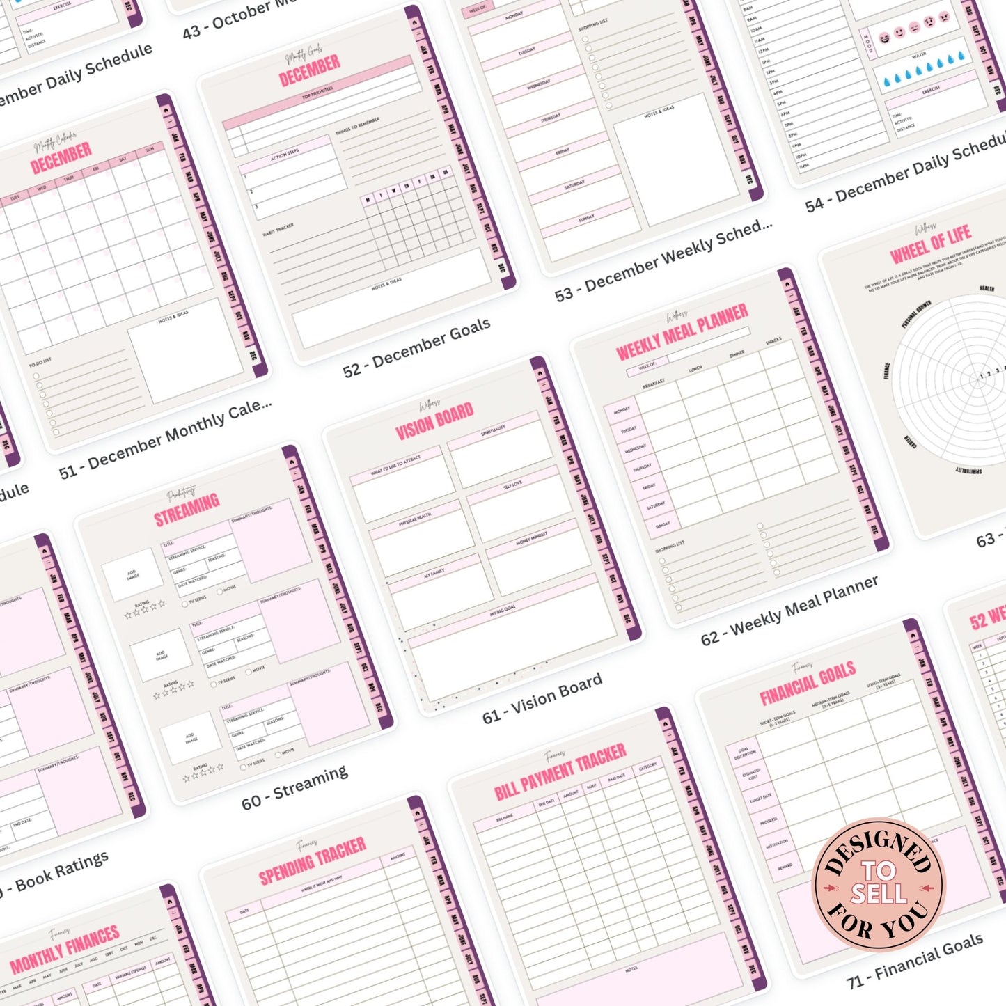 Aesthetic Girl Digital Planner with MRR • Pink Luxe
