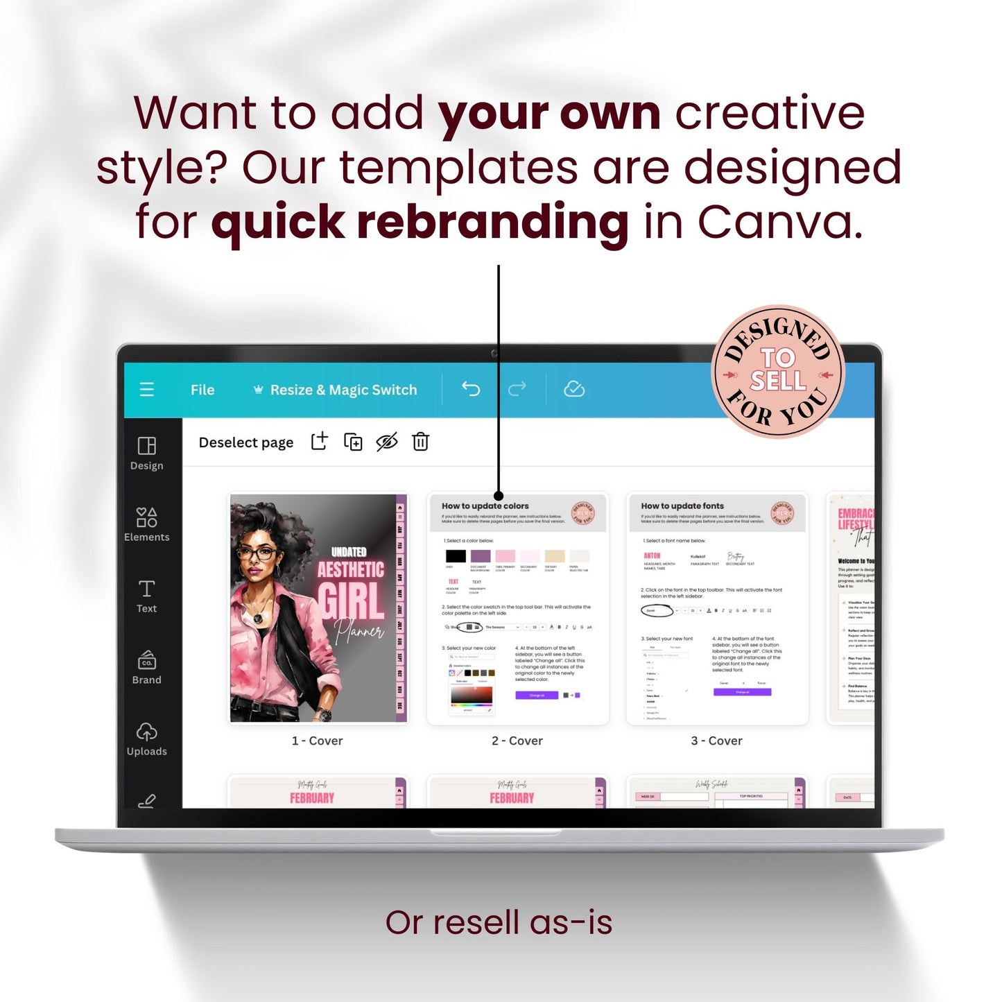 Aesthetic Girl Digital Planner with MRR • Pink Luxe