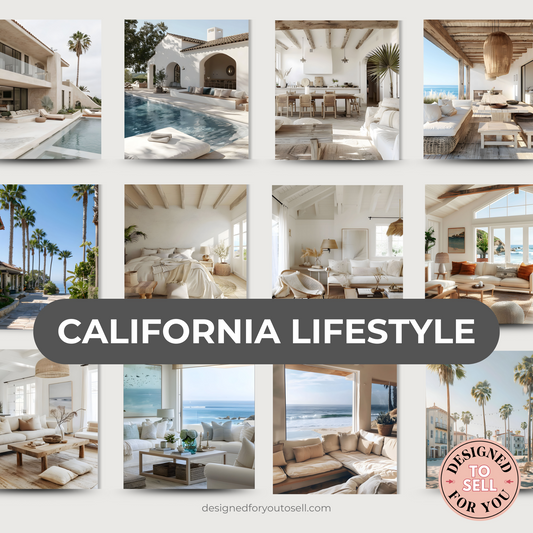 California Living Aesthetic AI Stock Images
