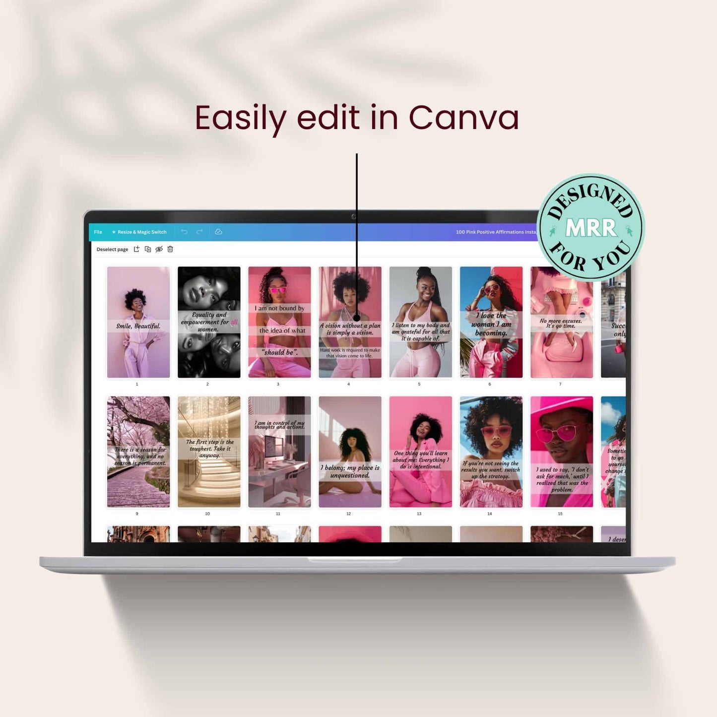 100 Pink Positive Affirmations Instagram Stories