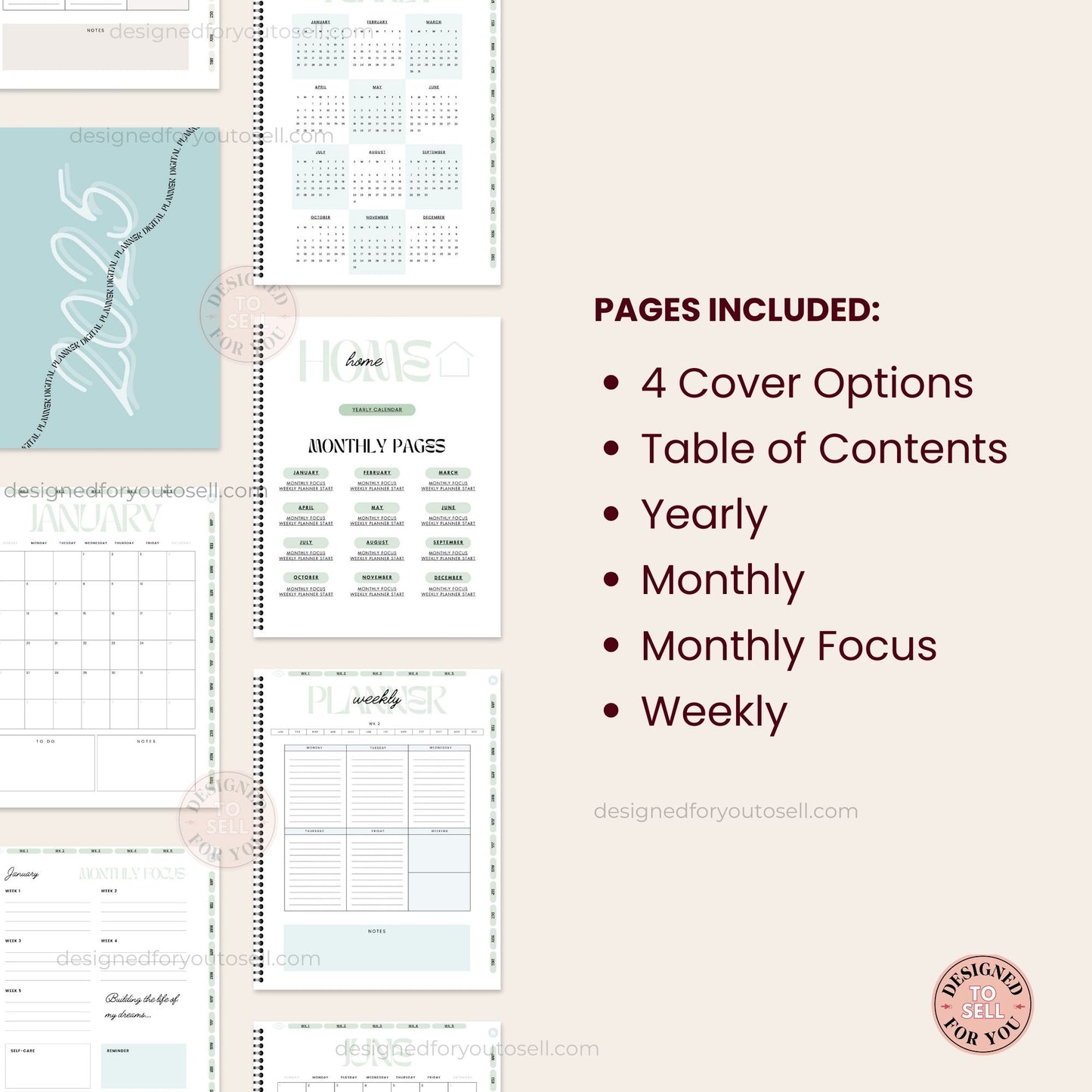 Boss Babe Turquoise 2025 Digital Planner with MRR