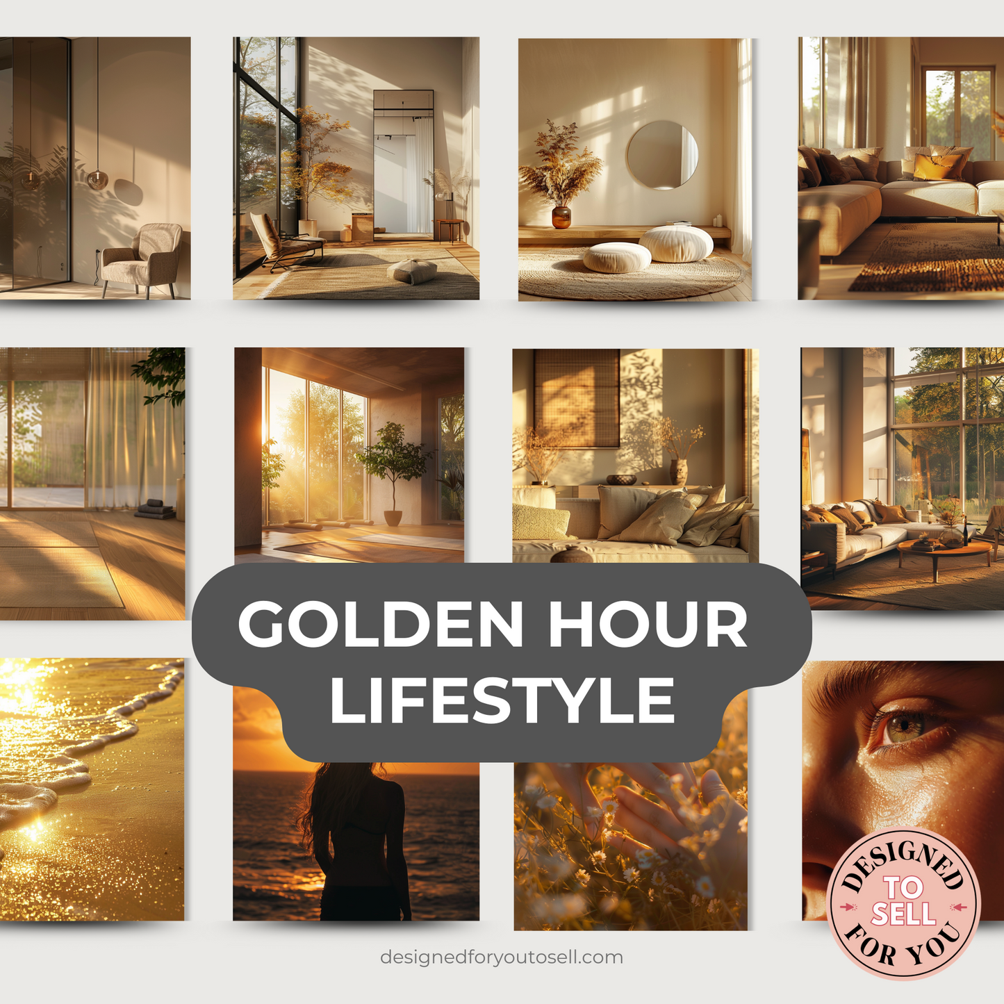 Golden Hour Aesthetic AI Stock Images with MRR