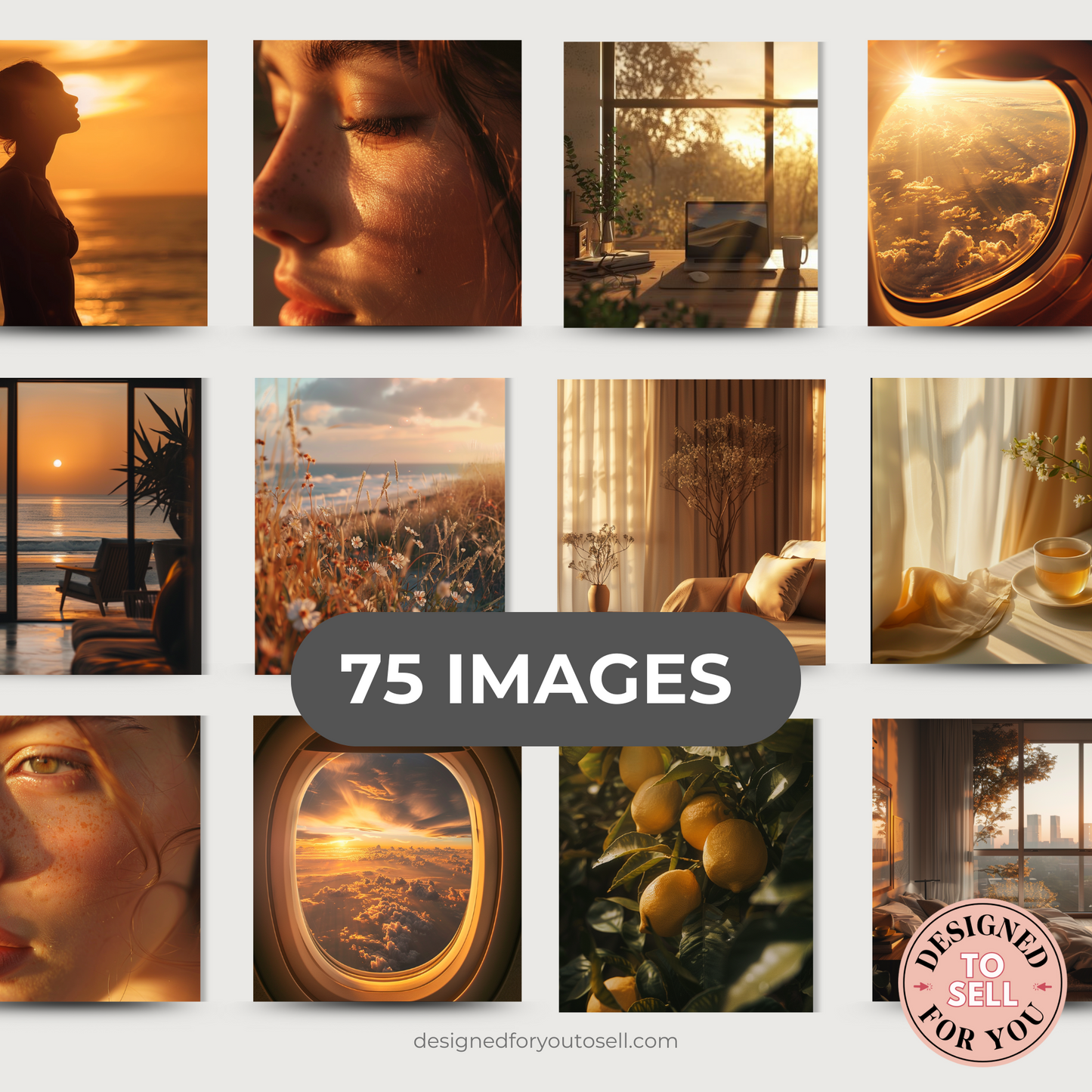 Golden Hour Aesthetic AI Stock Images with MRR