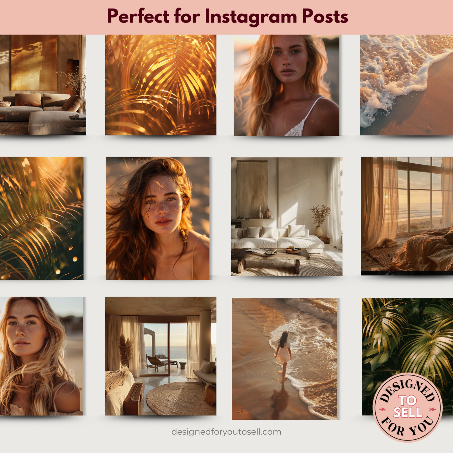 Golden Hour Aesthetic AI Stock Images with MRR