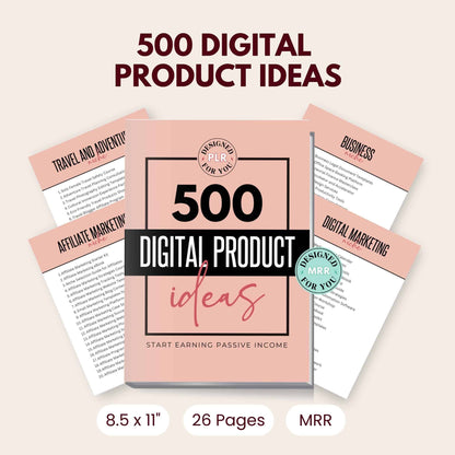 500 Digital Product ideas with MRR