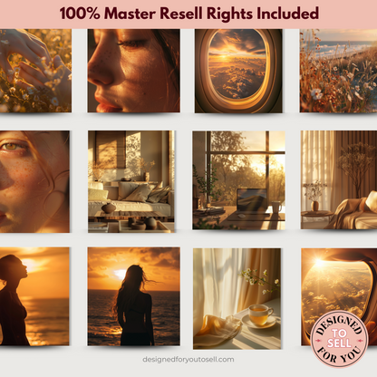 Golden Hour Aesthetic AI Stock Images with MRR