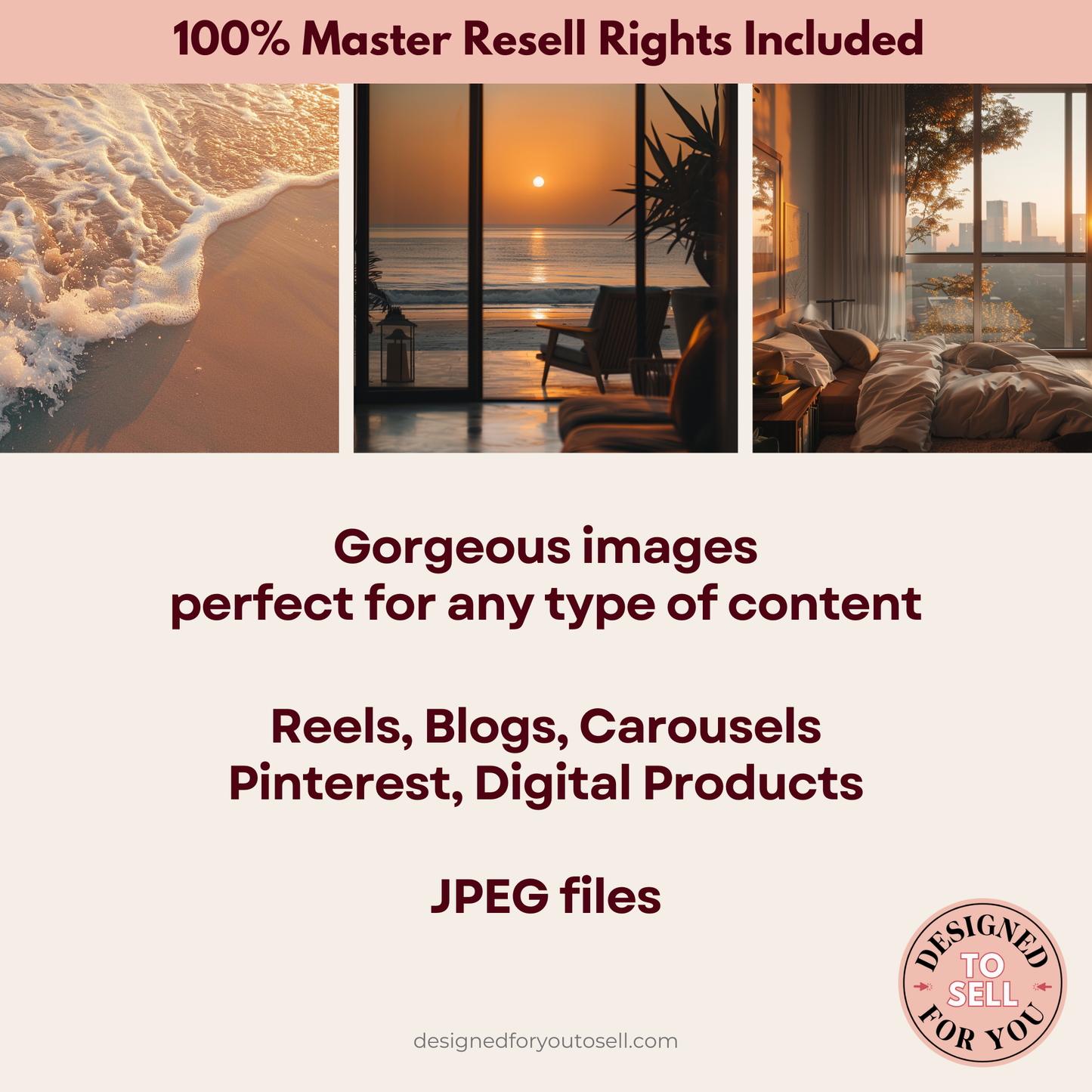 Golden Hour Aesthetic AI Stock Images with MRR