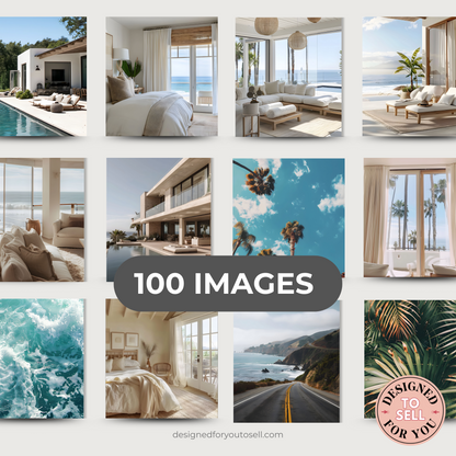 California Living Aesthetic AI Stock Images with MRR