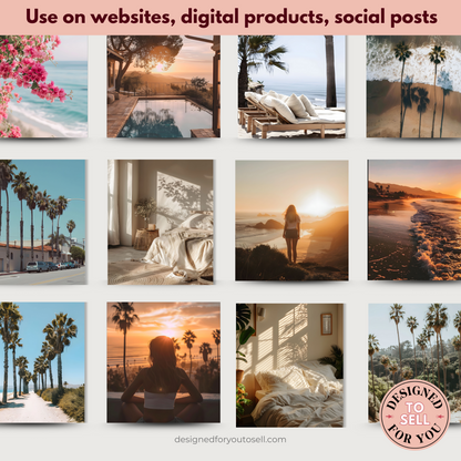 California Living Aesthetic AI Stock Images with MRR