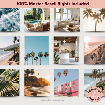 California Living Aesthetic AI Stock Images with MRR