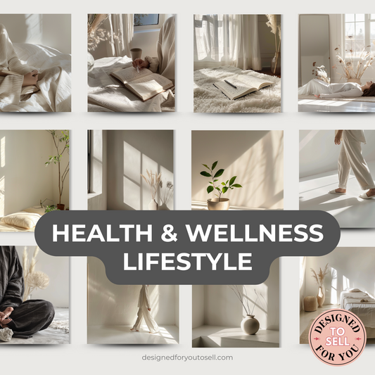 Health & Wellness Aesthetic AI Stock Images Images with MRR