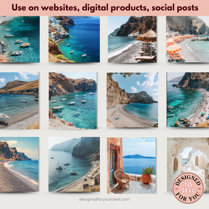 Santorini Views Aesthetic AI Stock Images with MRR