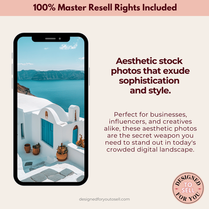 Santorini Views Aesthetic AI Stock Images with MRR