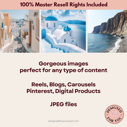 Santorini Views Aesthetic AI Stock Images with MRR